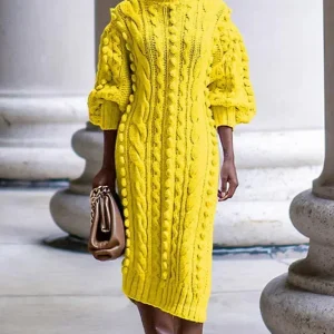 Robe pull jaune