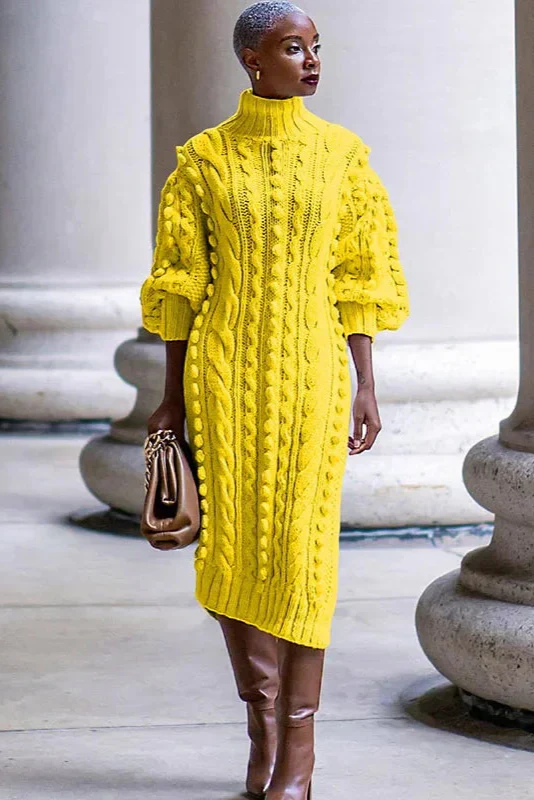 Robe pull jaune