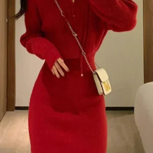 Robe pull rouge