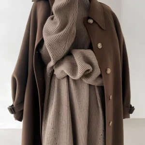 Robe pull taupe