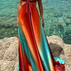 Robe rouge orangé