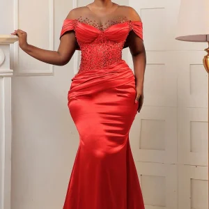 Robe rouge orangée