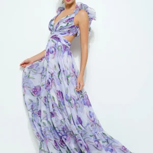 Robe voile fleurie