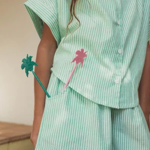 Short Arsène rayé vert