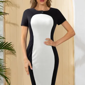Robe trompe l'oeil amincissante