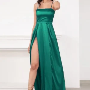 Robe Satin Vert Émeraude - DESTOCKAGE