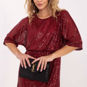 Robe sequin bordeaux courte