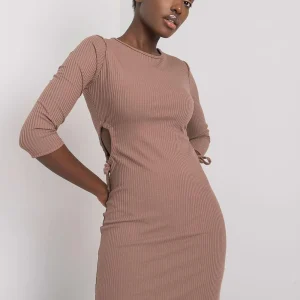Robe casual moulante courte manches longues