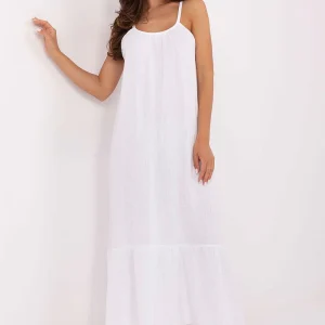 Robe longue d’été fluide blanche dos nu