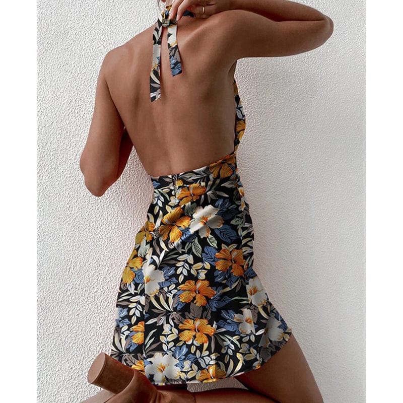 Robe été dos nu courte fleurie – Image 4
