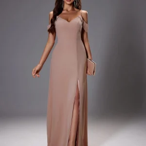 Robe invitée de mariage chic beige