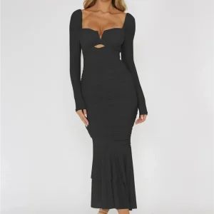 Robe midi avec manches transparentes