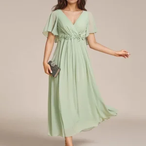 Robe pour invitée au mariage midi verte