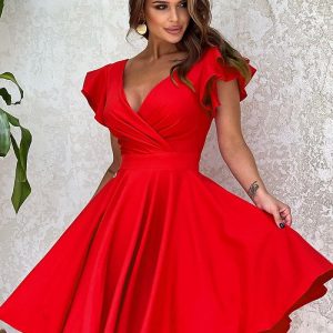 Robe rouge soirée courte