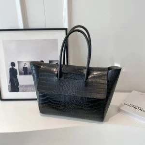 Sac à main crocodile noir