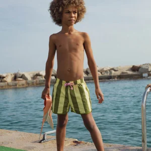Short de bain Ibiza kaki rayé