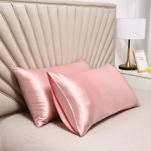 Taie d’oreiller Satin Rose